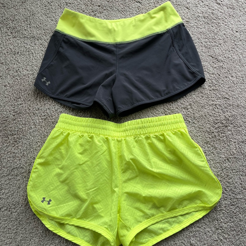 Under Armour Black and Yellow Athletic Shorts